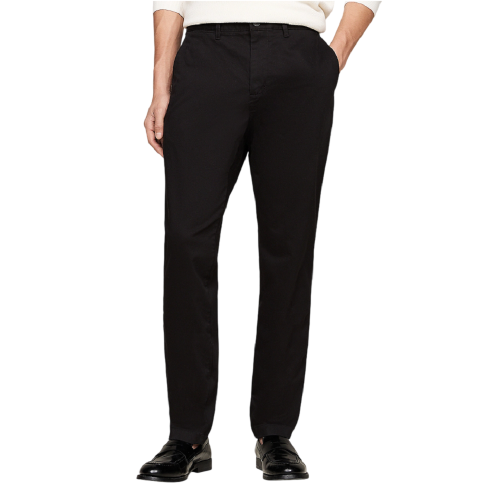 Ανδρικό Παντελόνι Μαύρο Harlem Satin Chino Relaxed Tapered MW0MW36708-BDS Tommy Hilfiger