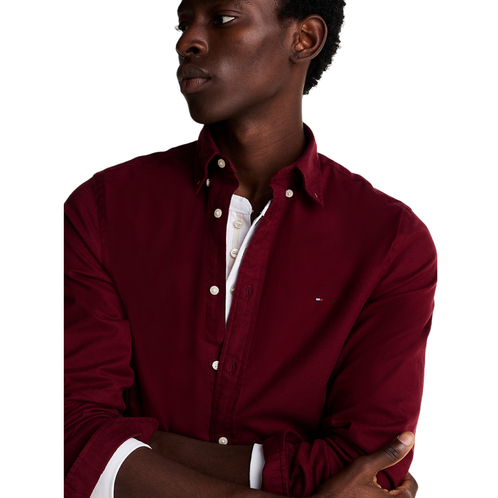TOMMY HILFIGER</br>Ανδρικό Πουκάμισο Μπορντώ Flannel THFlex Regular MW0MW36824-VLP Tommy Hilfiger