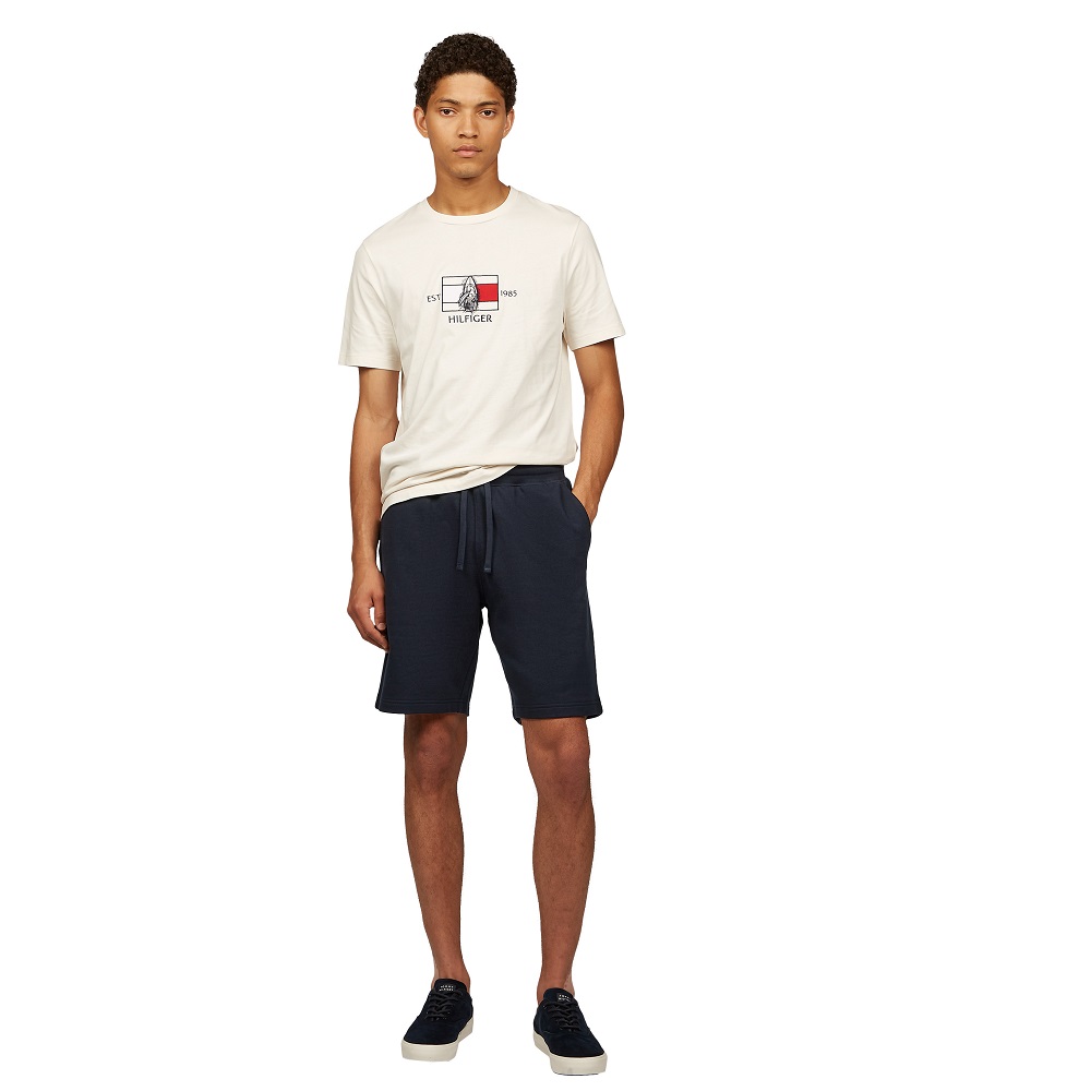 TOMMY HILFIGER</br>Ανδρική Βερμούδα Μπλε Βαμβακερή Essential Terry Sweatshort MW0MW37240-DW5 Tommy Hilfiger TOMMY HILFIGER</br>Ανδρική Βερμούδα Μπλε Βαμβακερή Essential Terry Sweatshort MW0MW37240-DW5 Tommy Hilfiger