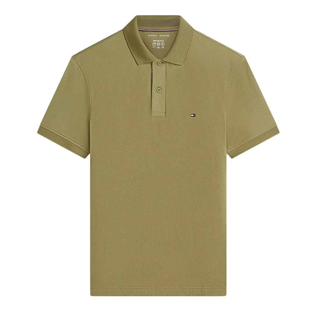 TOMMY HILFIGER</br>Tommy Hilfiger Performance Pique Short Sleeve Polo Regular MW0MW37309-MSX Ανδρικό Polo T-shirt Χακί TOMMY HILFIGER</br>Tommy Hilfiger Performance Pique Short Sleeve Polo Regular MW0MW37309-MSX Ανδρικό Polo T-shirt Χακί