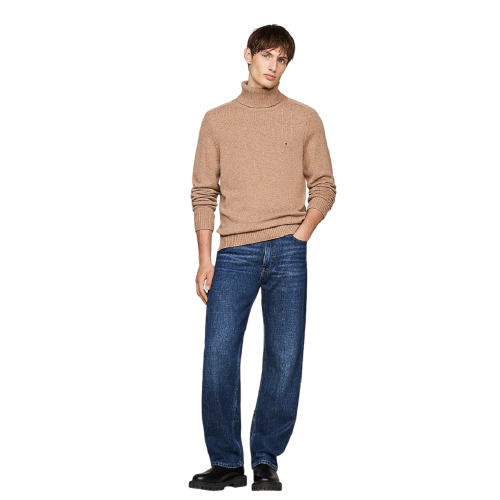 Ανδρικό Πουλόβερ Ζιβάγκο Κάμελ Pure Wool MW0MW37332-RFG Tommy Hilfiger