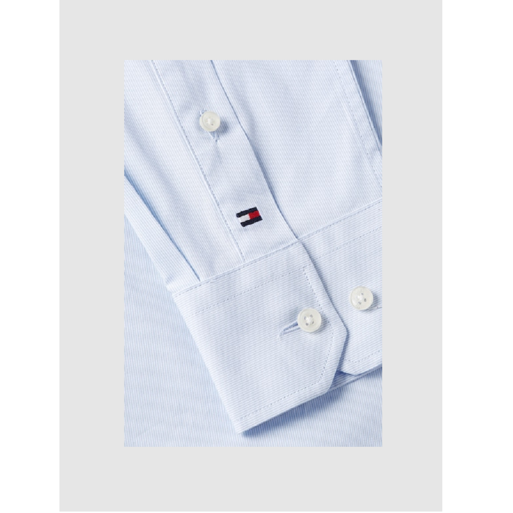 TOMMY HILFIGER</br>Ανδρικό Πουκάμισο Σιέλ Ριγέ THFlex Slim MW0MW37336-0A5 Tommy Hilfiger TOMMY HILFIGER</br>Ανδρικό Πουκάμισο Σιέλ Ριγέ THFlex Slim MW0MW37336-0A5 Tommy Hilfiger
