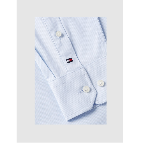 Ανδρικό Πουκάμισο Σιέλ Ριγέ THFlex Slim MW0MW37336-0A5 Tommy Hilfiger