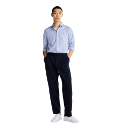 Ανδρικό Πουκάμισο Γαλάζιο/Λευκό Ριγέ THFlex Poplin Regular MW0MW37549-0A5 Tommy Hilfiger