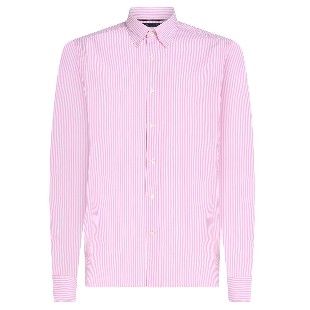 TOMMY HILFIGER</br>Ανδρικό Πουκάμισο Ροζ/Λευκό Ριγέ THFlex Poplin Regular MW0MW37549-0FA Tommy Hilfiger TOMMY HILFIGER</br>Ανδρικό Πουκάμισο Ροζ/Λευκό Ριγέ THFlex Poplin Regular MW0MW37549-0FA Tommy Hilfiger