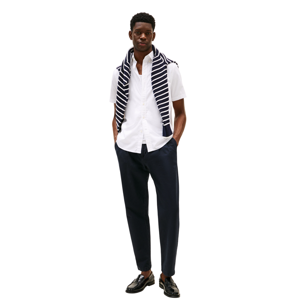 TOMMY HILFIGER</br>Ανδρικό Πουκάμισο Λευκό THFlex Poplin Regular Short Sleeve MW0MW37584-YCF Tommy Hilfiger TOMMY HILFIGER</br>Ανδρικό Πουκάμισο Λευκό THFlex Poplin Regular Short Sleeve MW0MW37584-YCF Tommy Hilfiger