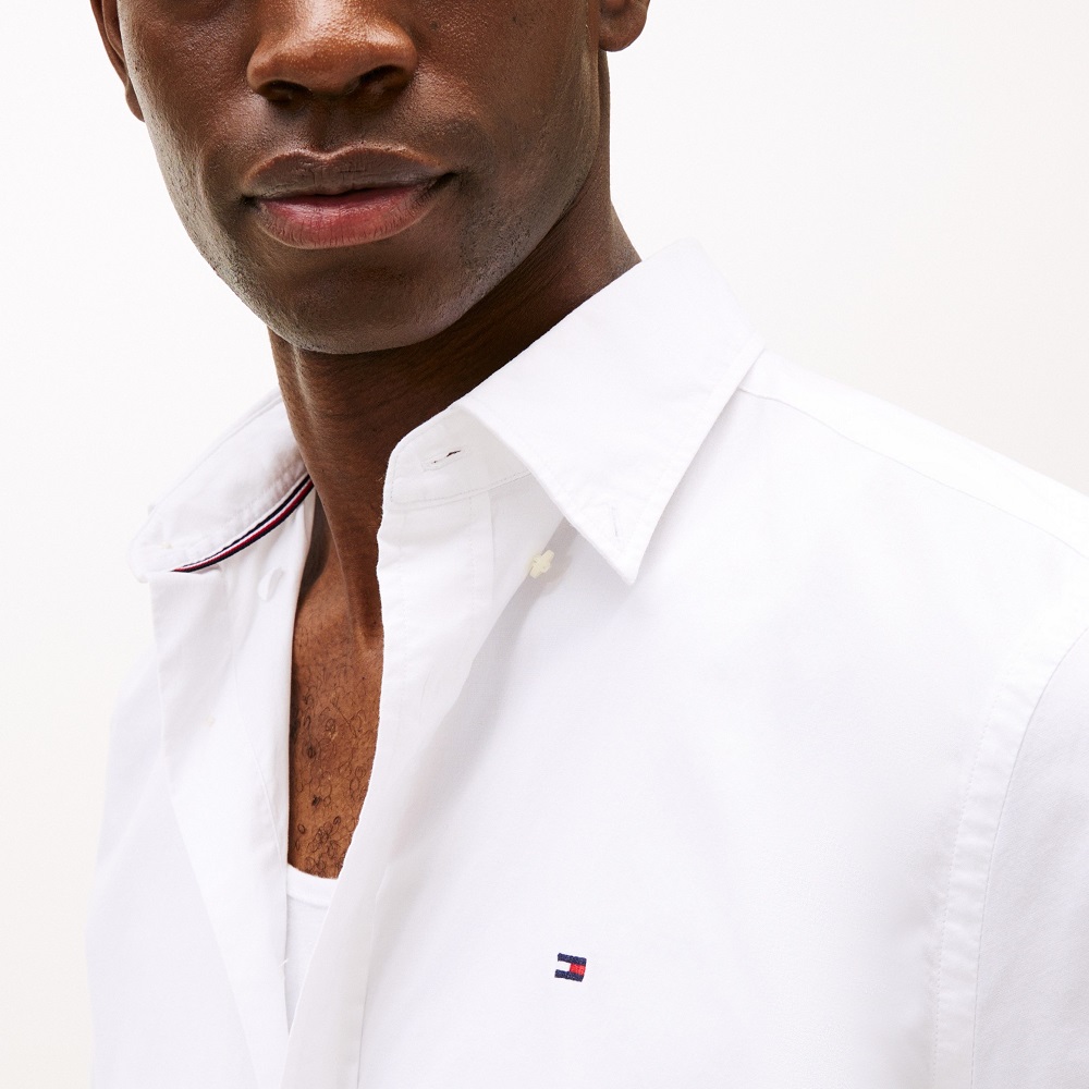 TOMMY HILFIGER</br>Ανδρικό Πουκάμισο Λευκό THFlex Poplin Regular Short Sleeve MW0MW37584-YCF Tommy Hilfiger TOMMY HILFIGER</br>Ανδρικό Πουκάμισο Λευκό THFlex Poplin Regular Short Sleeve MW0MW37584-YCF Tommy Hilfiger