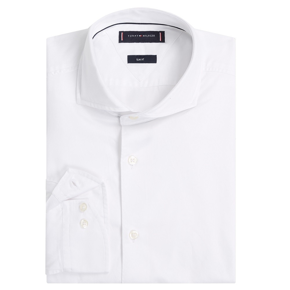 TOMMY HILFIGER</br>Ανδρικό Πουκάμισο Λευκό Twill Slim MW0MW37612-YCF Tommy Hilfiger TOMMY HILFIGER</br>Ανδρικό Πουκάμισο Λευκό Twill Slim MW0MW37612-YCF Tommy Hilfiger