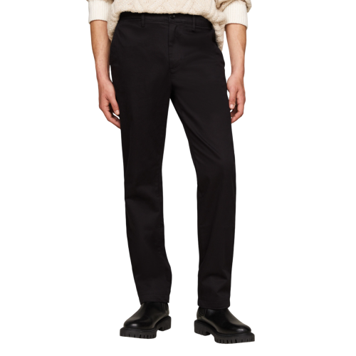 Ανδρικό Παντελόνι Μαύρο Denton Stretch Satin Chino Straight MW0MW37873-BDS Tommy Hilfiger