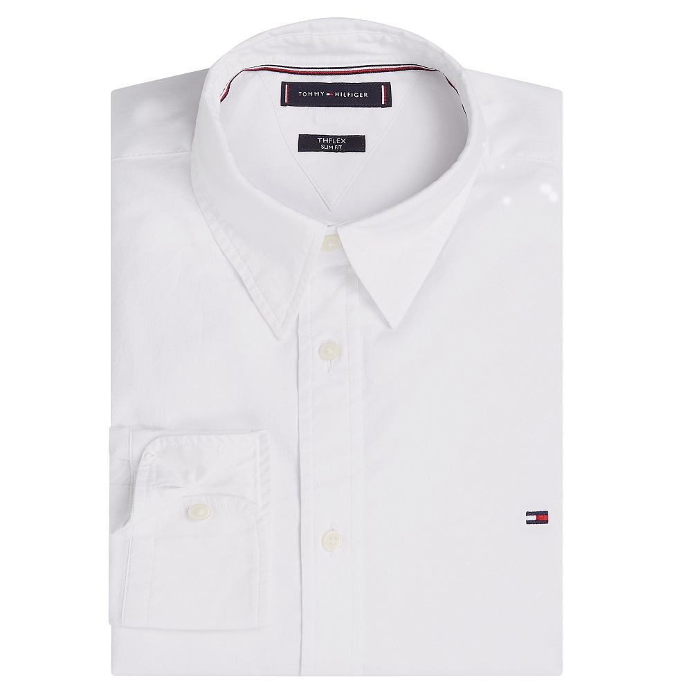 TOMMY HILFIGER</br>Ανδρικό Πουκάμισο Λευκό THFlex Poplin Slim MW0MW38137-YCF Tommy Hilfiger TOMMY HILFIGER</br>Ανδρικό Πουκάμισο Λευκό THFlex Poplin Slim MW0MW38137-YCF Tommy Hilfiger