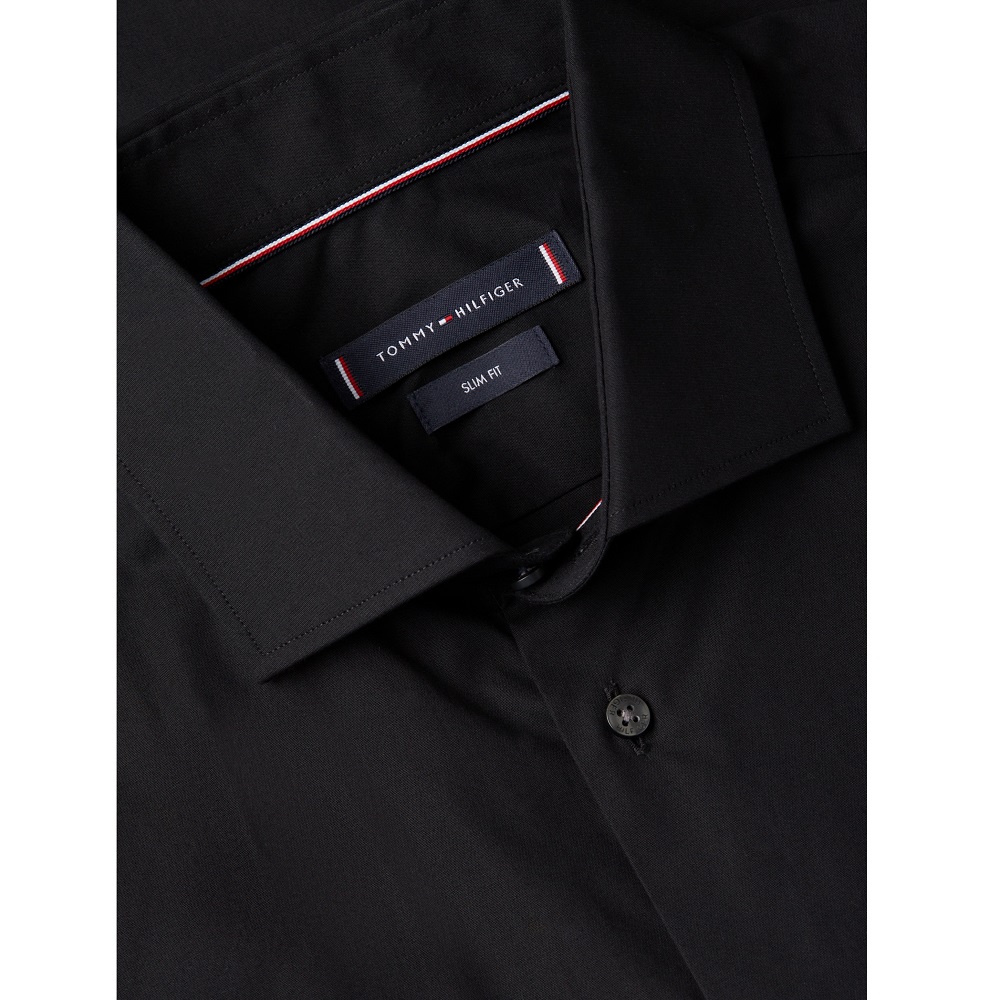 TOMMY HILFIGER</br>Tommy Hilfiger Core THFlex Poplin Slim Fit Shirt MW0MW38347-BDS Ανδρικό Πουκάμισο Μαύρο