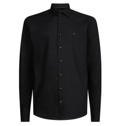 Ανδρικό Πουκάμισο Μαύρο Poplin Slim MW0MW38347-BDS Tommy Hilfiger