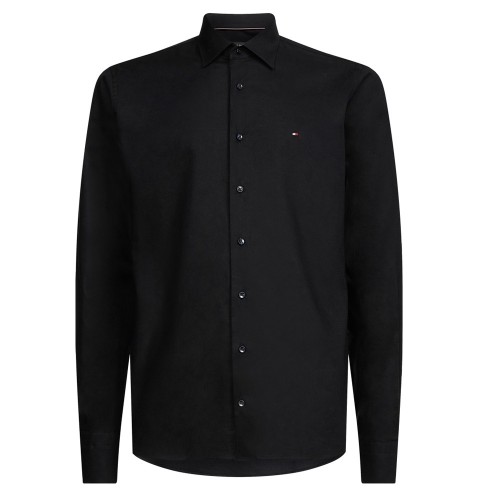 Ανδρικό Πουκάμισο Μαύρο Poplin Slim MW0MW38347-BDS Tommy Hilfiger Ανδρικό Πουκάμισο Μαύρο Poplin Slim MW0MW38347-BDS Tommy Hilfiger