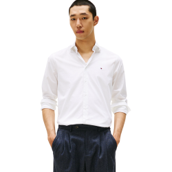 TOMMY HILFIGER</br>Tommy Hilfiger Core THFlex Poplin Slim Fit Shirt MW0MW38347-YAF Ανδρικό Πουκάμισο Λευκό