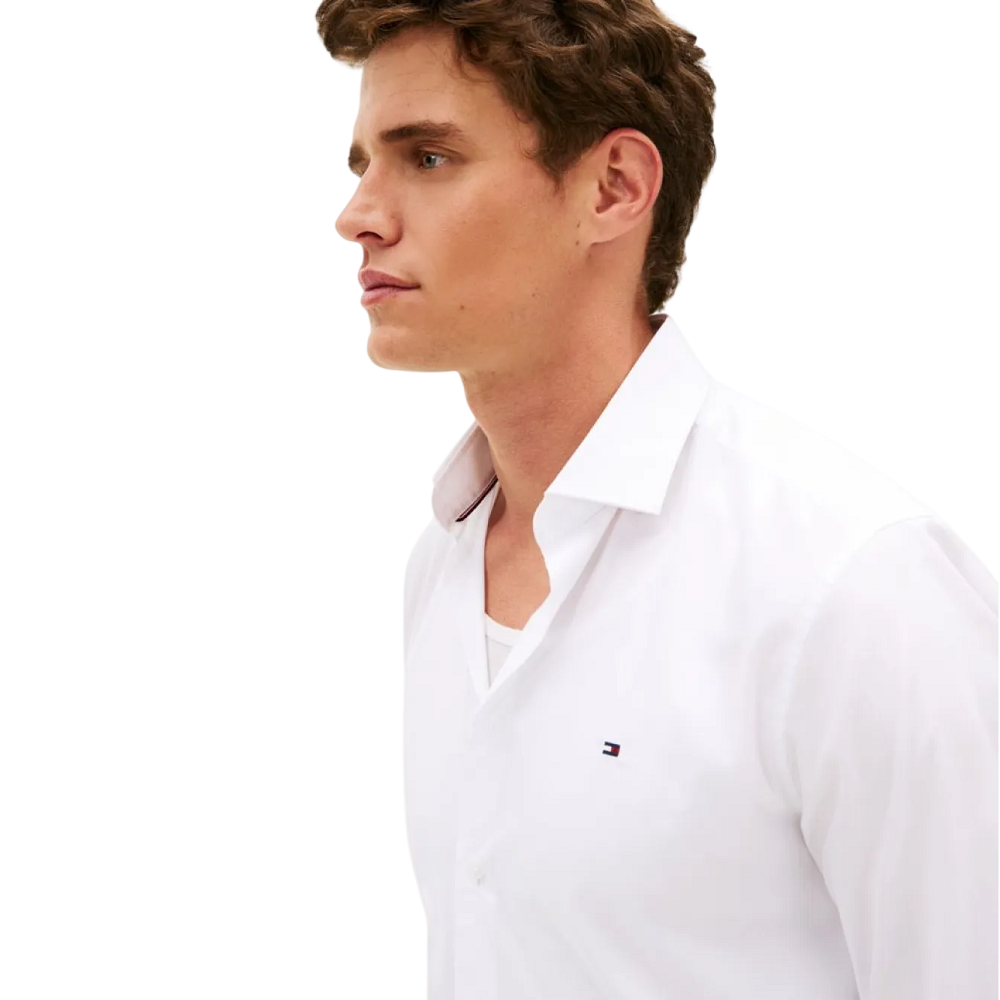 TOMMY HILFIGER</br>Tommy Hilfiger Core THFlex Poplin Slim Fit Shirt MW0MW38347-YBR Ανδρικό Πουκάμισο Λευκό