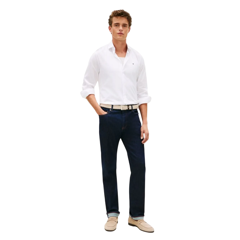 TOMMY HILFIGER</br>Tommy Hilfiger Core THFlex Poplin Slim Fit Shirt MW0MW38347-YBR Ανδρικό Πουκάμισο Λευκό