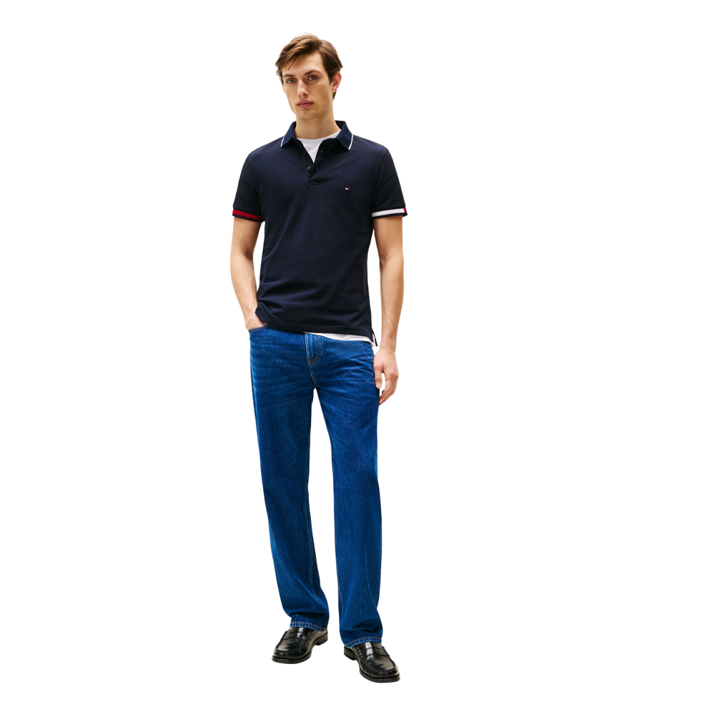 TOMMY HILFIGER</br>Ανδρικό Polo T-shirt Μπλε Slim MW0MW38458-DW5 Tommy Hilfiger TOMMY HILFIGER</br>Ανδρικό Polo T-shirt Μπλε Slim MW0MW38458-DW5 Tommy Hilfiger