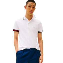 Ανδρικό Polo T-shirt Λευκό Slim MW0MW38458-YBR Tommy Hilfiger