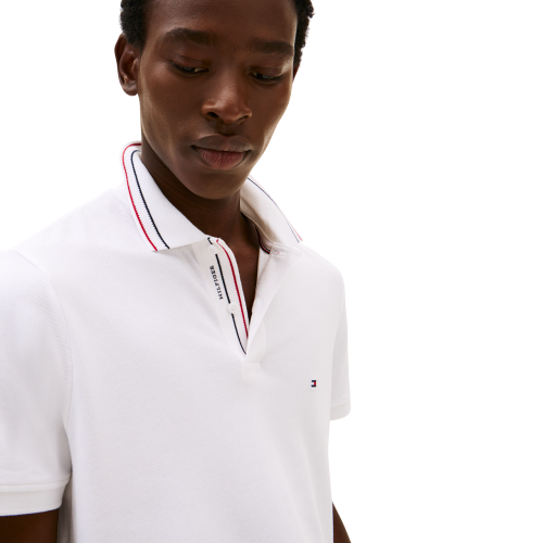 Ανδρικό Polo T-shirt Λευκό Regular MW0MW38459-YBR Tommy Hilfiger Ανδρικό Polo T-shirt Λευκό Regular MW0MW38459-YBR Tommy Hilfiger