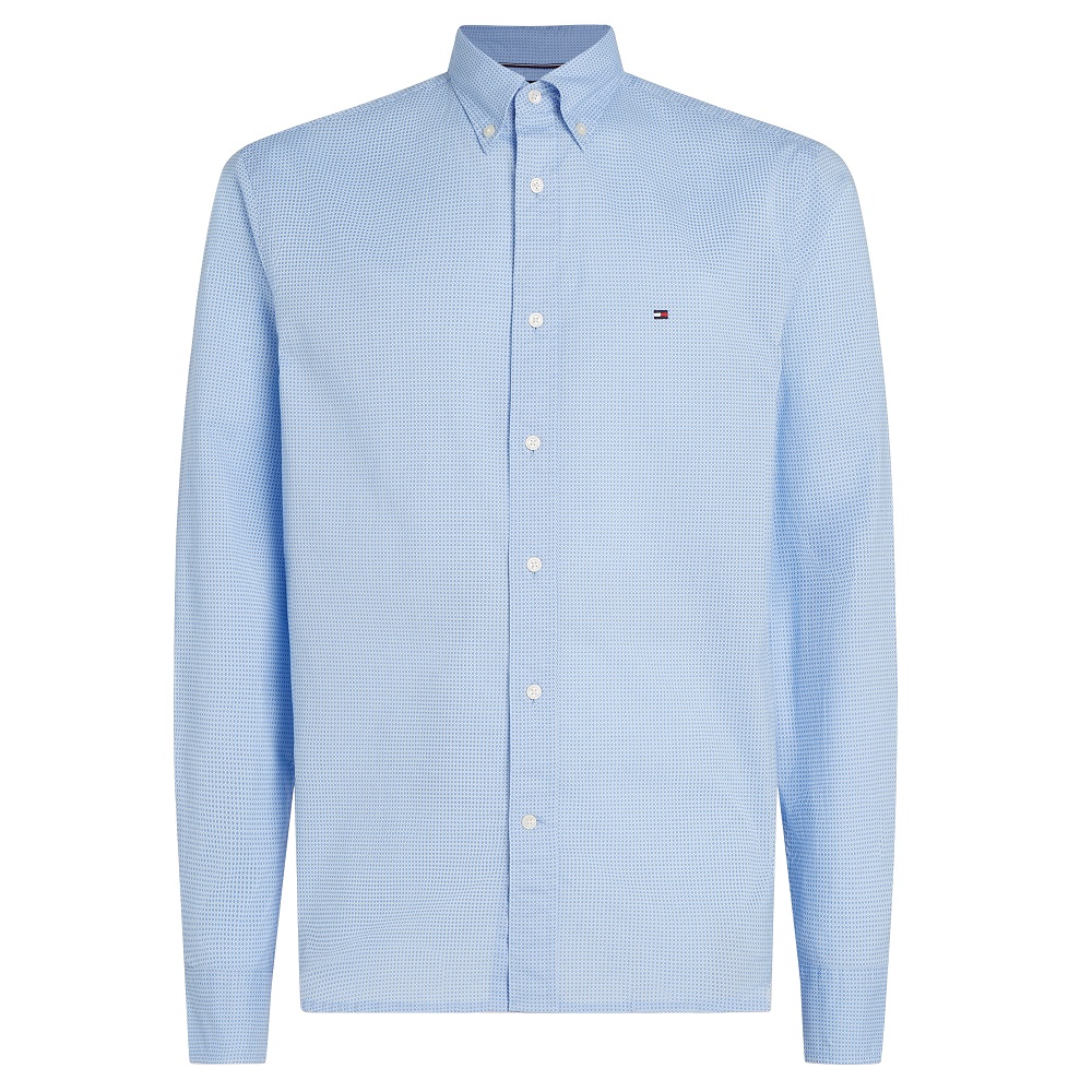 TOMMY HILFIGER</br>Ανδρικό Πουκάμισο Γαλάζιο THFlex Poplin Mini Print Regular MW0MW38555-0GY Tommy Hilfiger TOMMY HILFIGER</br>Ανδρικό Πουκάμισο Γαλάζιο THFlex Poplin Mini Print Regular MW0MW38555-0GY Tommy Hilfiger