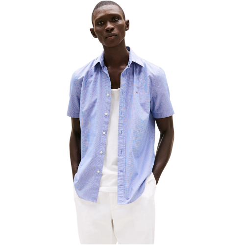 Ανδρικό Πουκάμισο Μπλε THFlex Poplin Regular MW0MW38589-0GZ Tommy Hilfiger Ανδρικό Πουκάμισο Μπλε THFlex Poplin Regular MW0MW38589-0GZ Tommy Hilfiger