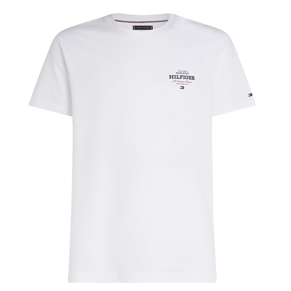 TOMMY HILFIGER</br>Ανδρικό T-shirt Λευκό Regular MW0MW38644-YBR Tommy Hilfiger TOMMY HILFIGER</br>Ανδρικό T-shirt Λευκό Regular MW0MW38644-YBR Tommy Hilfiger