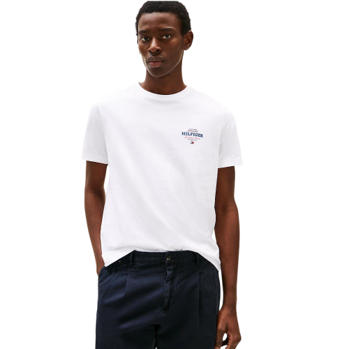 Ανδρικό T-shirt Λευκό Regular MW0MW38644-YBR Tommy Hilfiger Ανδρικό T-shirt Λευκό Regular MW0MW38644-YBR Tommy Hilfiger