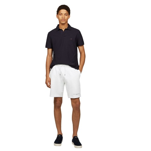 Ανδρική Βερμούδα Λευκή Βαμβακερή Small Tommy Logo Sweatshort MW0MW38698-YBR Tommy Hilfiger Ανδρική Βερμούδα Λευκή Βαμβακερή Small Tommy Logo Sweatshort MW0MW38698-YBR Tommy Hilfiger