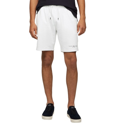 Ανδρική Βερμούδα Λευκή Βαμβακερή Small Tommy Logo Sweatshort MW0MW38698-YBR Tommy Hilfiger Ανδρική Βερμούδα Λευκή Βαμβακερή Small Tommy Logo Sweatshort MW0MW38698-YBR Tommy Hilfiger