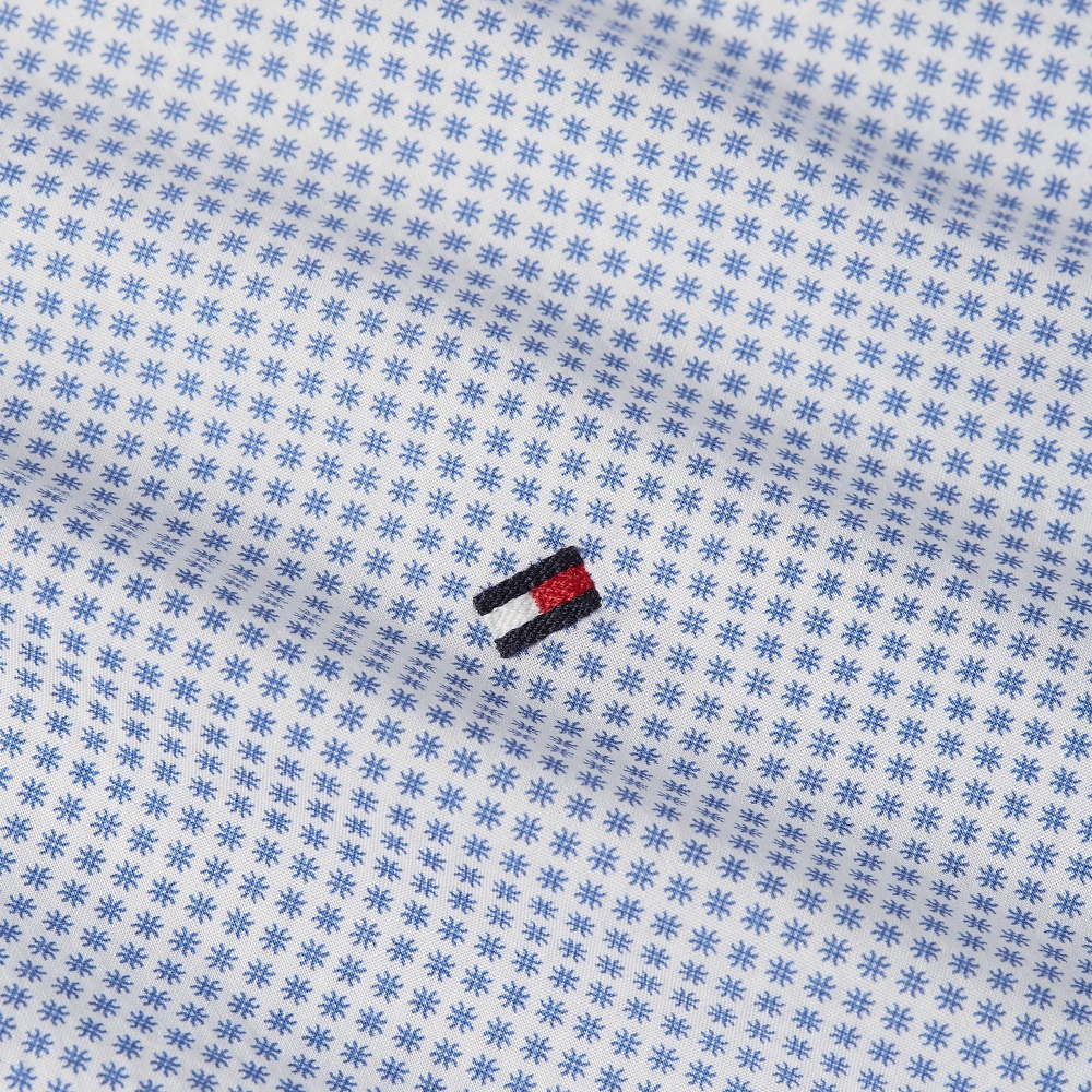TOMMY HILFIGER</br>Ανδρικό Πουκάμισο Λευκό/Γαλάζιο Small Print Cotton Regular MW0MW38960-0LI Tommy Hilfiger TOMMY HILFIGER</br>Ανδρικό Πουκάμισο Λευκό/Γαλάζιο Small Print Cotton Regular MW0MW38960-0LI Tommy Hilfiger