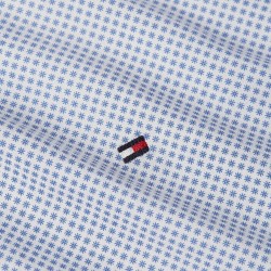 Ανδρικό Πουκάμισο Λευκό/Γαλάζιο Small Print Cotton Regular MW0MW38960-0LI Tommy Hilfiger