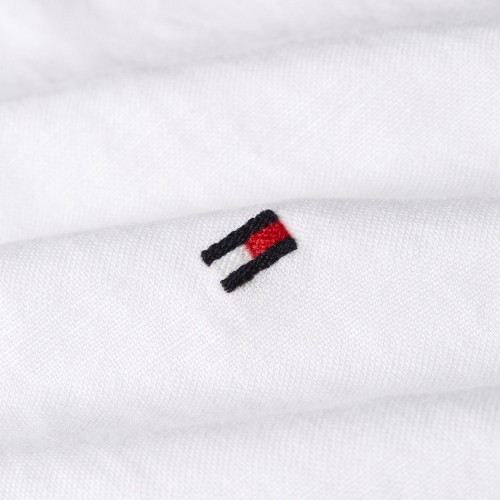 Ανδρικό Πουκάμισο Λευκό Cotton/Linen Slim MW0MW38962-YCF Tommy Hilfiger Ανδρικό Πουκάμισο Λευκό Cotton/Linen Slim MW0MW38962-YCF Tommy Hilfiger