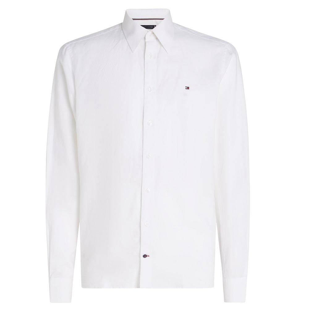 TOMMY HILFIGER</br>Ανδρικό Πουκάμισο Λευκό Cotton/Linen Slim MW0MW38962-YCF Tommy Hilfiger TOMMY HILFIGER</br>Ανδρικό Πουκάμισο Λευκό Cotton/Linen Slim MW0MW38962-YCF Tommy Hilfiger