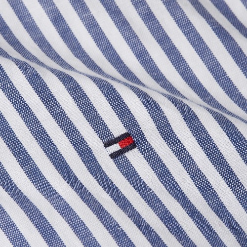Ανδρικό Πουκάμισο Μπλε/Λευκό Ριγέ Cotton/Linen Stripe Slim MW0MW38964-0BH Tommy Hilfiger Ανδρικό Πουκάμισο Μπλε/Λευκό Ριγέ Cotton/Linen Stripe Slim MW0MW38964-0BH Tommy Hilfiger