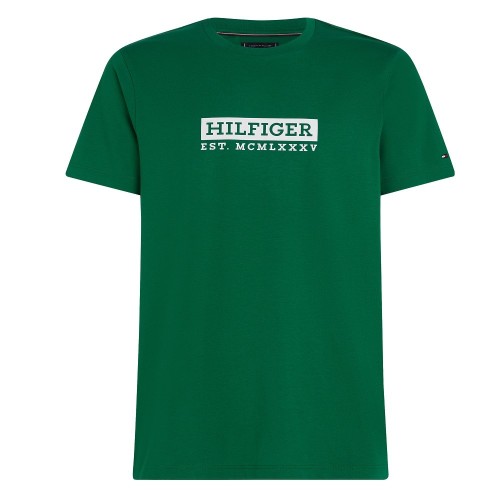 Ανδρικό T-shirt Πράσινο Regular MW0MW39149-L4F Tommy Hilfiger Ανδρικό T-shirt Πράσινο Regular MW0MW39149-L4F Tommy Hilfiger