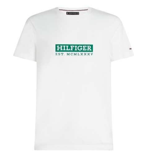 Ανδρικό T-shirt Λευκό Regular MW0MW39149-YBR Tommy Hilfiger Ανδρικό T-shirt Λευκό Regular MW0MW39149-YBR Tommy Hilfiger