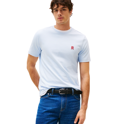 Ανδρικό T-shirt Σιέλ Monogram Regular MW0MW39256-C10 Tommy Hilfiger Ανδρικό T-shirt Σιέλ Monogram Regular MW0MW39256-C10 Tommy Hilfiger