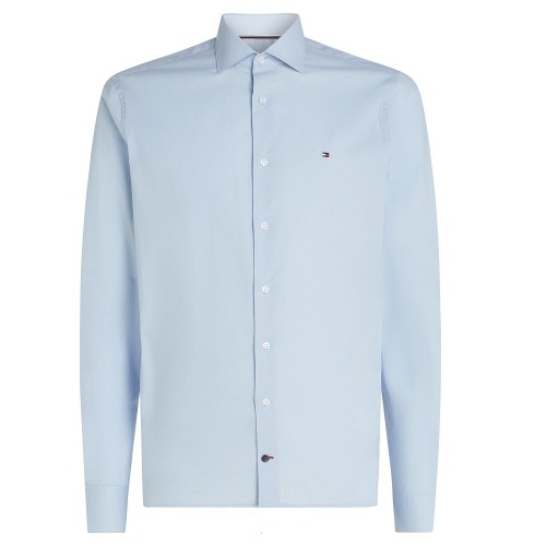 Ανδρικό Πουκάμισο Σιέλ THFlex Poplin Slim MW0MW39279-C10 Tommy Hilfiger