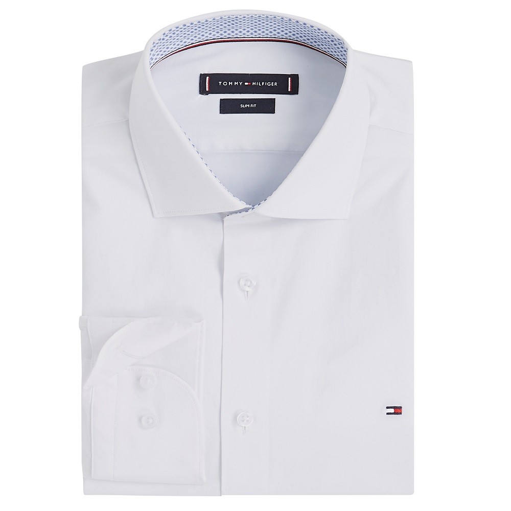 TOMMY HILFIGER</br>Ανδρικό Πουκάμισο Λευκό THFlex Poplin Slim MW0MW39279-YCF Tommy Hilfiger TOMMY HILFIGER</br>Ανδρικό Πουκάμισο Λευκό THFlex Poplin Slim MW0MW39279-YCF Tommy Hilfiger
