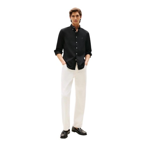 Tommy Hilfiger Core THFlex Poplin Solid Regular Fit Shirt MW0MW39988-BDS Ανδρικό Πουκάμισο Μαύρο Tommy Hilfiger Core THFlex Poplin Solid Regular Fit Shirt MW0MW39988-BDS Ανδρικό Πουκάμισο Μαύρο