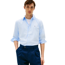 Ανδρικό Πουκάμισο Σιέλ Core THFlex Poplin Regular MW0MW39988-C3Q Tommy Hilfiger
