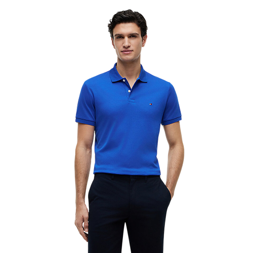 Tommy Hilfiger MW0MW39994-C7F Ανδρικό Polo T-shirt Γαλάζιο Liquid Cotton Regular