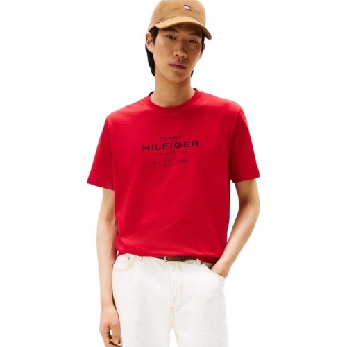 Tommy Hilfiger Stack Graphic Tee MW0MW40002-XLD Ανδρικό T-shirt Κόκκινο Regular Tommy Hilfiger Stack Graphic Tee MW0MW40002-XLD Ανδρικό T-shirt Κόκκινο Regular
