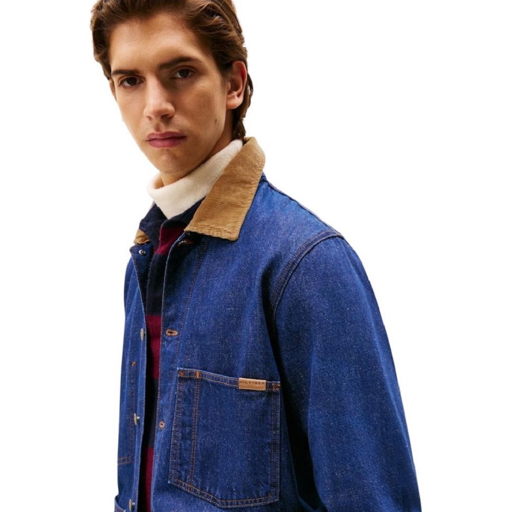 TOMMY HILFIGER</br>Tommy Hilfiger Chore Denim Jacket MW0MW40374-1BP Ανδρικό Μπουφάν Τζιν Μπλε Με Κοτλέ Γιακά TOMMY HILFIGER</br>Tommy Hilfiger Chore Denim Jacket MW0MW40374-1BP Ανδρικό Μπουφάν Τζιν Μπλε Με Κοτλέ Γιακά