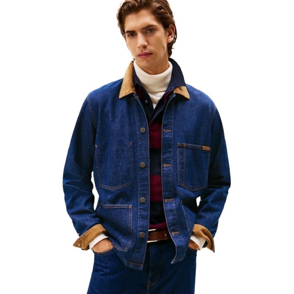 TOMMY HILFIGER</br>Tommy Hilfiger Chore Denim Jacket MW0MW40374-1BP Ανδρικό Μπουφάν Τζιν Μπλε Με Κοτλέ Γιακά TOMMY HILFIGER</br>Tommy Hilfiger Chore Denim Jacket MW0MW40374-1BP Ανδρικό Μπουφάν Τζιν Μπλε Με Κοτλέ Γιακά