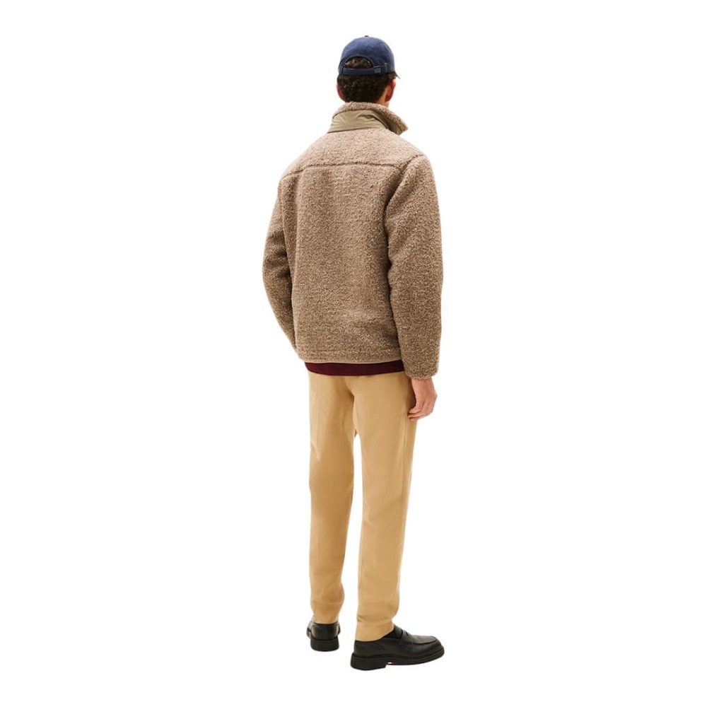 TOMMY HILFIGER</br>Tommy Hilfiger Teddy Fleece Zip Through Jacket MW0MW40420-AFE Ανδρική Ζακέτα Φλις Πούρο