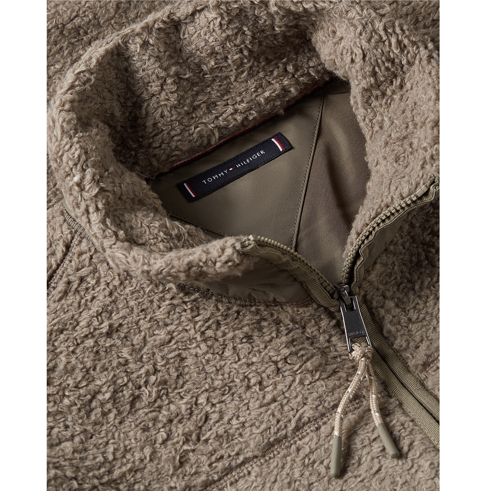 TOMMY HILFIGER</br>Tommy Hilfiger Teddy Fleece Zip Through Jacket MW0MW40420-AFE Ανδρική Ζακέτα Φλις Πούρο