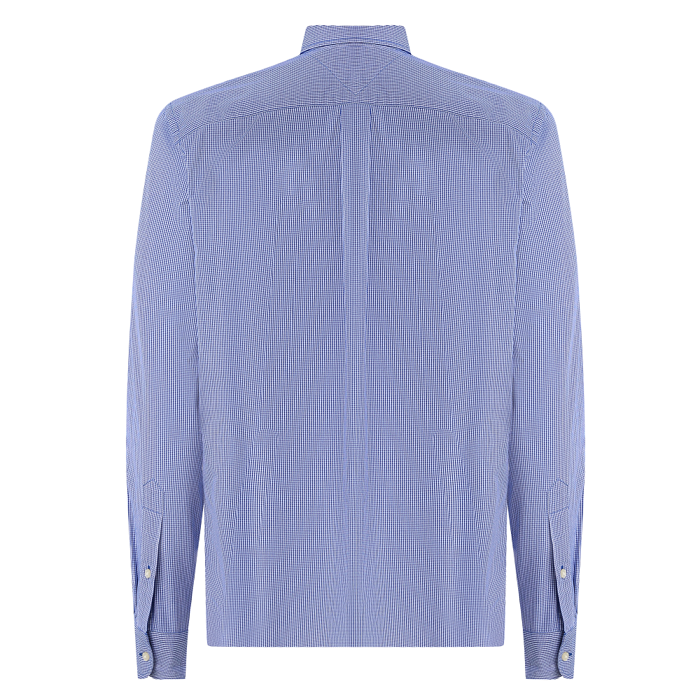 TOMMY HILFIGER</br>Tommy Hilfiger THFlex Poplin Micro Gingham Regular Fit Shirt MW0MW40457-0MS Ανδρικό Πουκάμισο Γαλάζιο