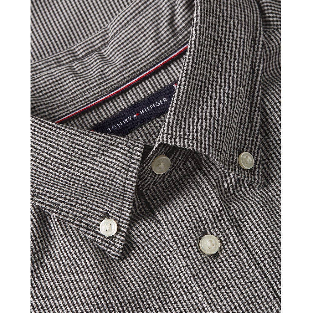 TOMMY HILFIGER</br>Tommy Hilfiger THFlex Poplin Micro Gingham Regular Fit Shirt MW0MW40457-0OG Ανδρικό Πουκάμισο Γκρι TOMMY HILFIGER</br>Tommy Hilfiger THFlex Poplin Micro Gingham Regular Fit Shirt MW0MW40457-0OG Ανδρικό Πουκάμισο Γκρι