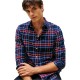 TOMMY HILFIGER</br>Tommy Hilfiger Hero Flannel Tartan Check Regular Fit Shirt MW0MW40473-0MS Ανδρικό Πουκάμισο Μπλε/Μπορντώ Καρό